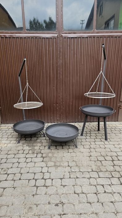 Grill Palenisko ogrodowe 63cm z funkcją grilla RĘCZNIE ROBIONY | ruszt nierdzewny | regulowany
