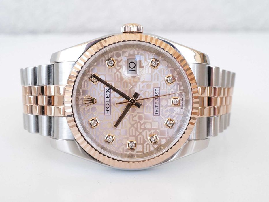 Rolex Datejust 36mm Jubilee Steel 18K Rose Gold Pink Computer Dial