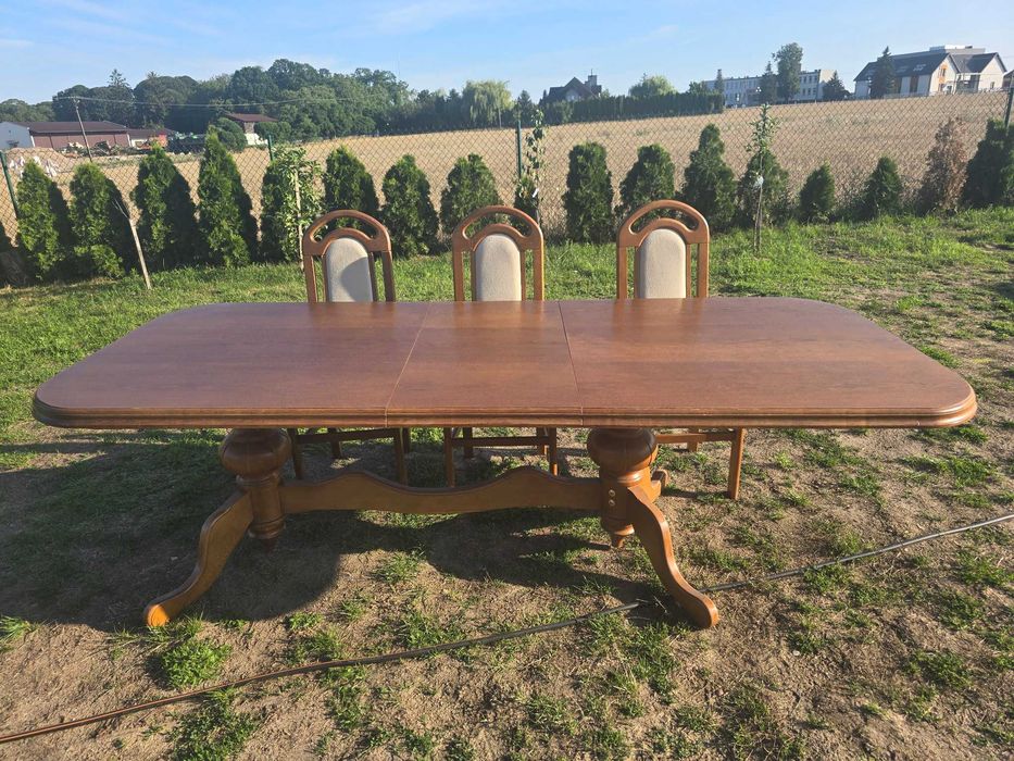 Drewniany stół rozkładany 200 × 100 cm + 12 krzeseł | Komplet do jadalni