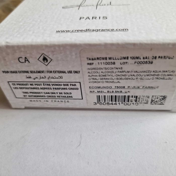 Creed Tabarome Millésime 100ml edp oryginał ubytek