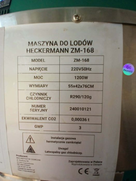 Maszyna do lodów włoskich Heckermann