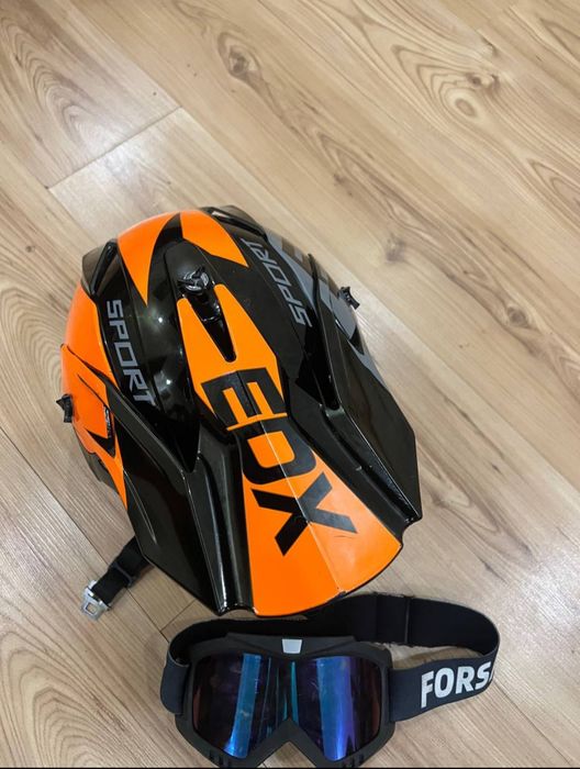 Мото шолом EDX чорно-помаранчевий у ідеальному стані!
