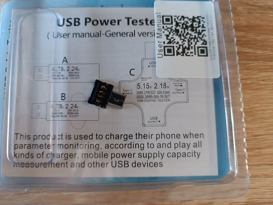 Z Bluetooth TESTER USB WOLTOMIERZ USB A USB C Napięcia 3.6-32V 8A