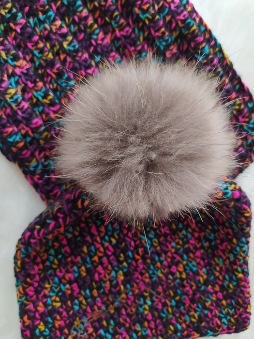 Komplet boho czapka i komin na szydełku Handmade