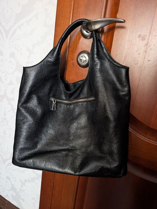 Сумка чорна шкіряна  Bag Tur