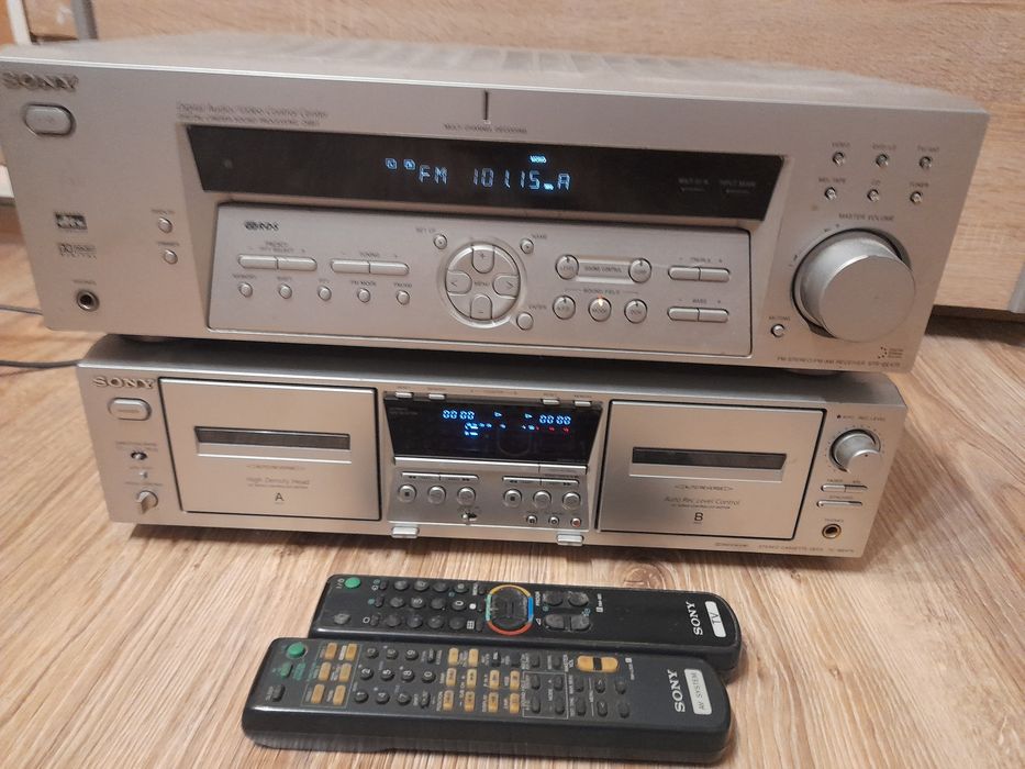 Zestaw Sony amplituner że wzmacniaczem plus dwukaseciak