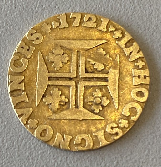 Moeda Ouro D. JOAO V - Quartinho 1200 Reis 1721
