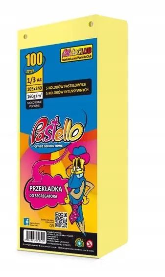 Przekładki papierowe Pastello A4 100 szt.. Nowy Produkt