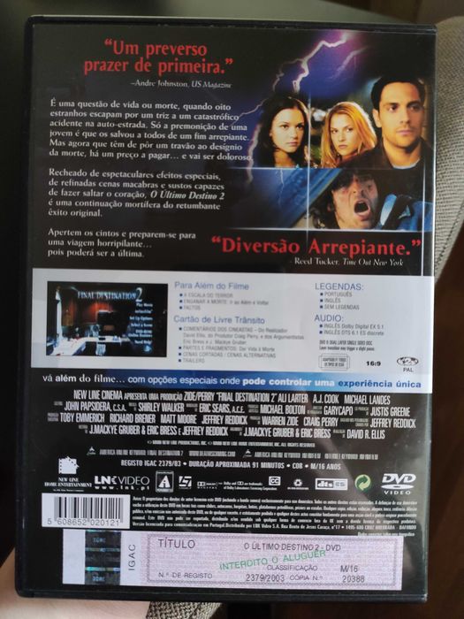 DVD "O Último Destino 2"