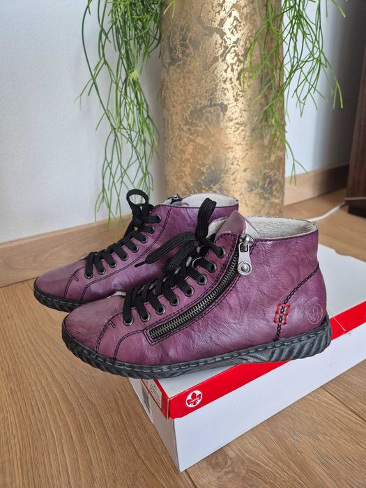 Buty trzewiki botki Rieker fioletowe 39