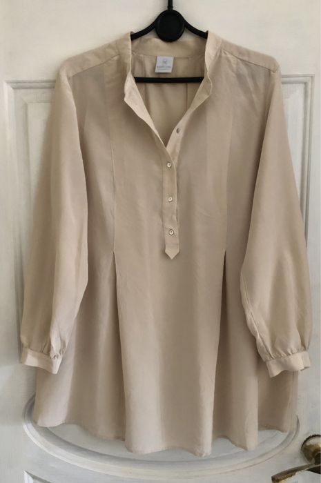 Шовкова бежева блуза рубашка