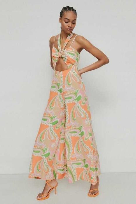 Warehouse długi kombinezon wzór 42 XL boho
