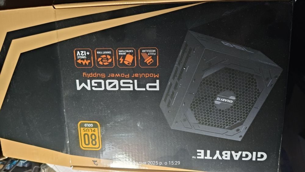 блок живлення GIGABYTE P750GM, 750 Вт, 80 Plus Gold