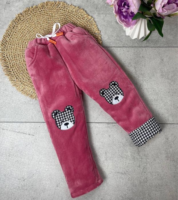 Теплющі вельветові штани для дівчинки