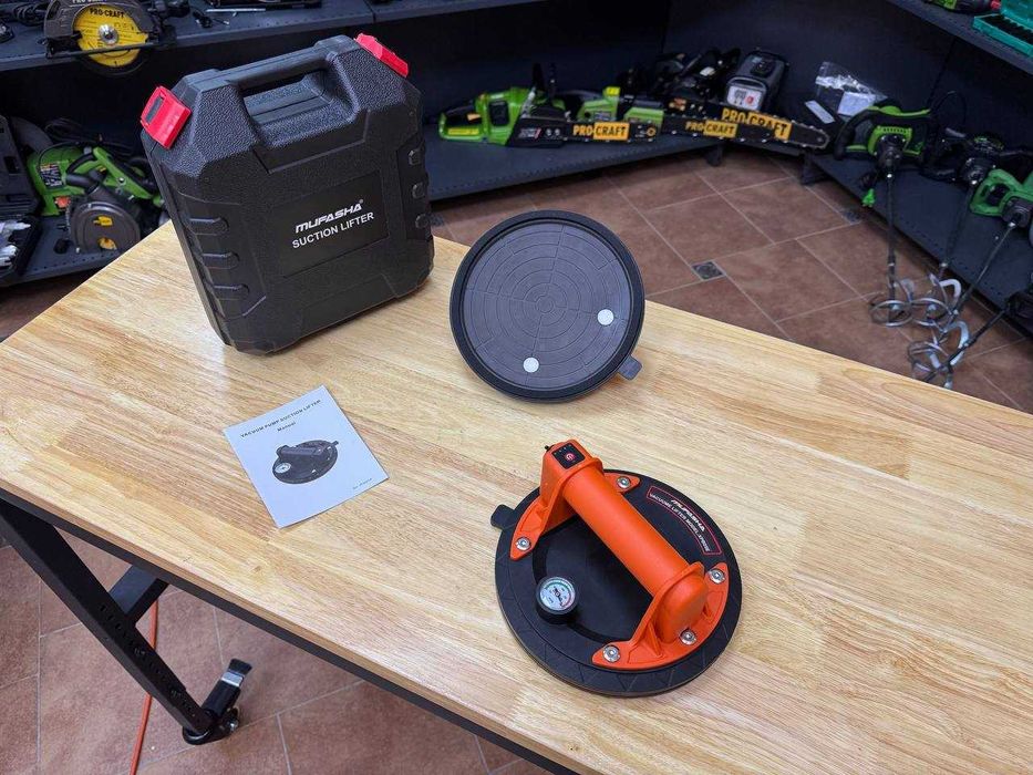 Акумуляторна Присоска Mufasha З манометр. +Кейс для Рельєфної поверхні