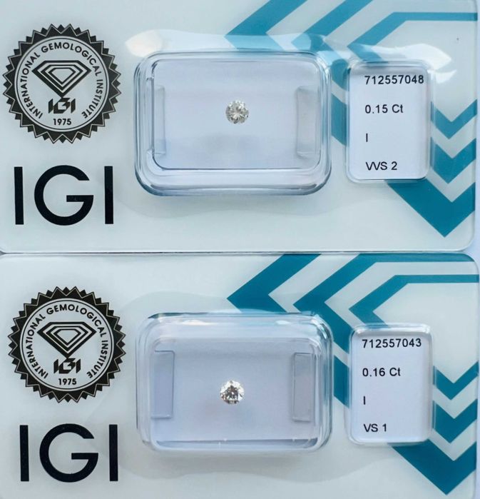 2 Diamantes naturais VS1 e VVS2 certificado IGI – ideal noivado