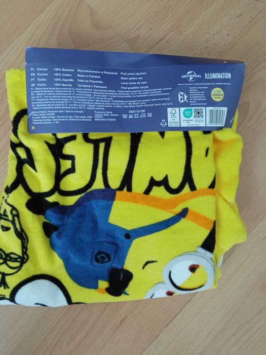 Poncho plażowe, ręcznik z kapturem, Minionki