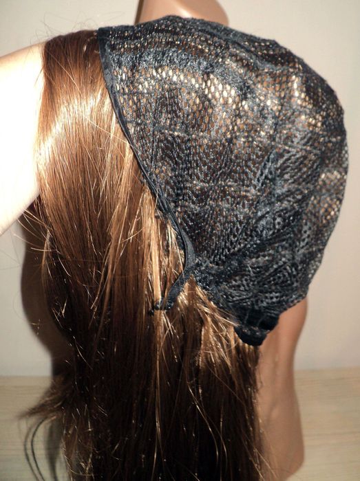 Peruka damska długie włosy jak naturalne, brąz wpadający w rudy