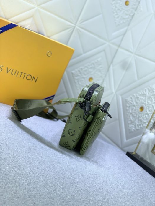 Louis Vuitton зеленая сумка хаки мужская унисекс кожаная оригинал