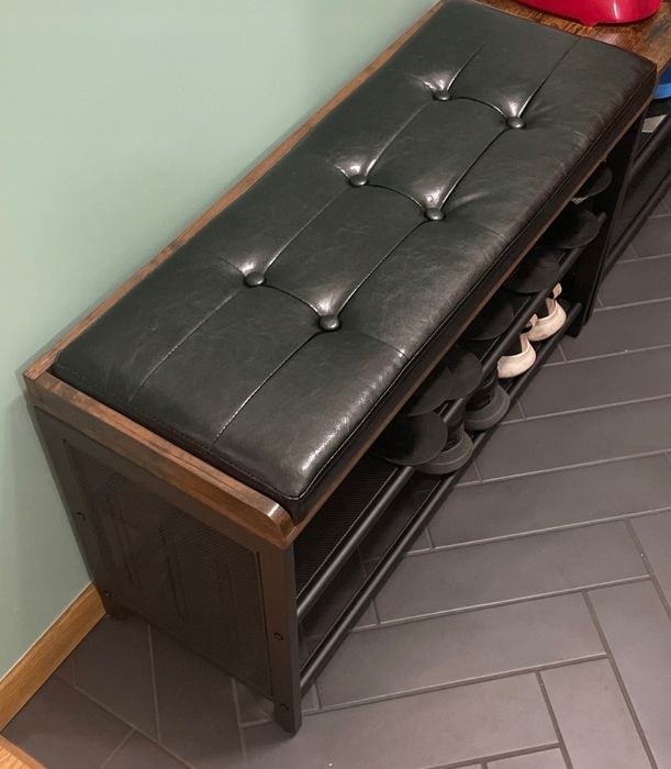 Nowe loftowe pikowane siedzisko organizer na buty do przedpokoju loft