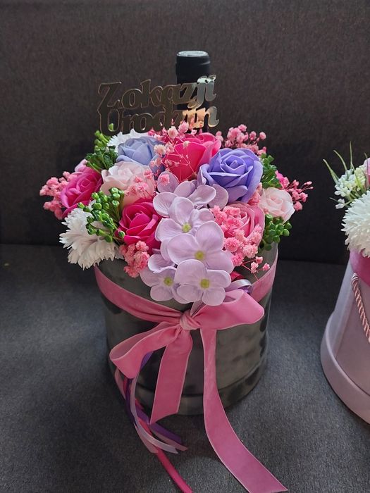 Flower box kwiaty mydlane personalizowany