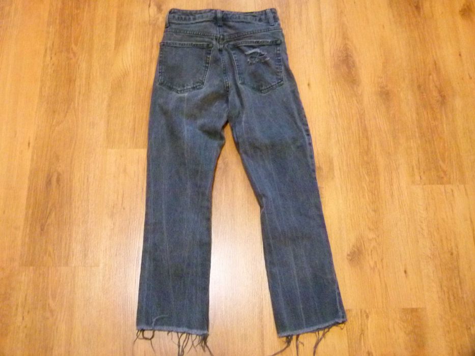 TopShop spodnie jeans MOM szare dziury wysoki stan rozmiar XS 34