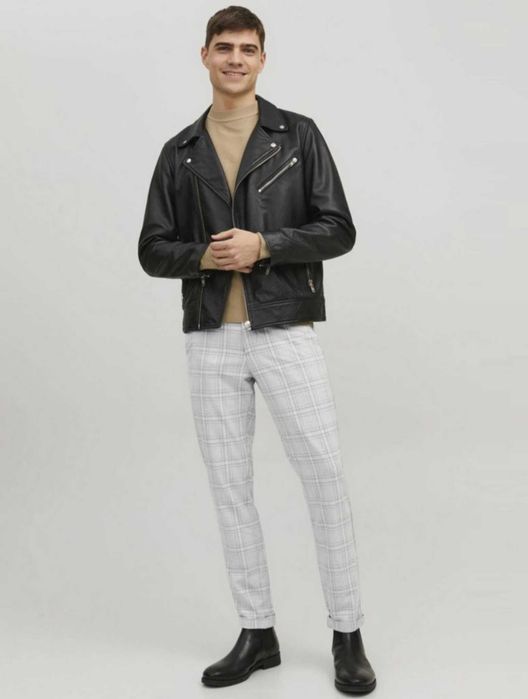 Чоловічі чіноси в клітинку Jack & Jones chino (W36 L34) розмір XL