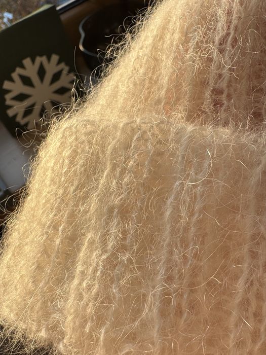 Czapka moher+jedwab handmade