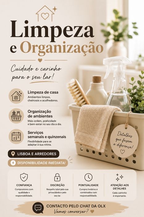 Limpezas  Domésticas  | 9€h | Disponibilidade Imediata