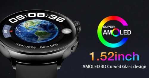 Smartwatch BLITZWOLF BW-AT4 AMOLED 1.52" Czarny lub niebieski pasek