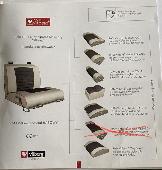 Aparat do wibroterapia VITBERG + RS 1