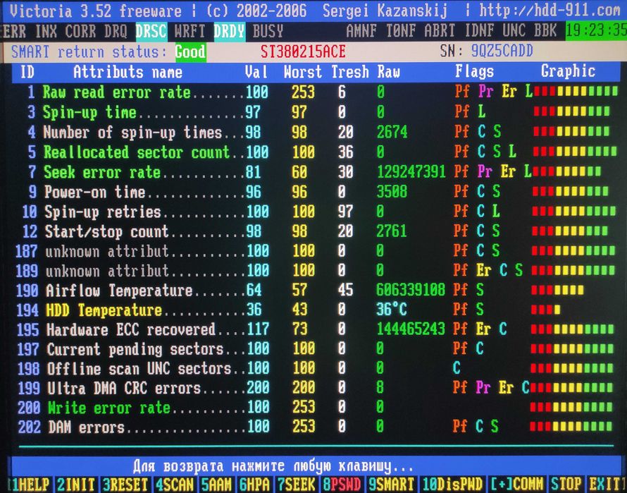 HDD IDE Seagate 80GB (ST380215ACE), СМАРТ и поверхность идеал, 3000ч