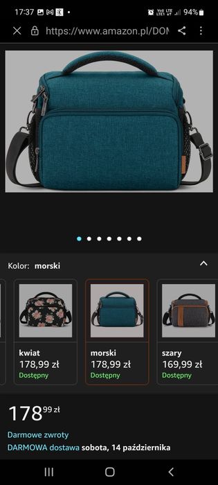 DOMISO torba na aparat, morski, nieużywany jak Nowy