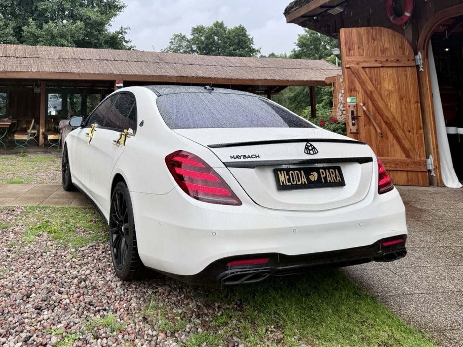 Maybach Auto na ślub, wesele, s class Mercedes Biała Limuzyna