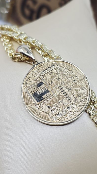 Złota zawieszka Bitcoin próba 585 14k