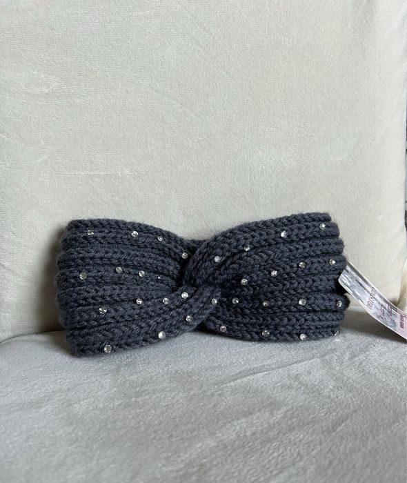 Opaska do włosów zimowa ocieplana kryształki nowa