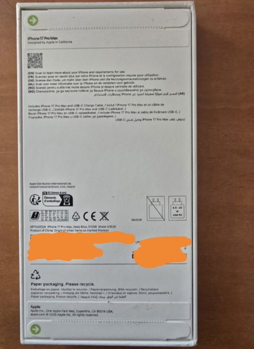 Iphone 17 Pro Max 512Gb Blue