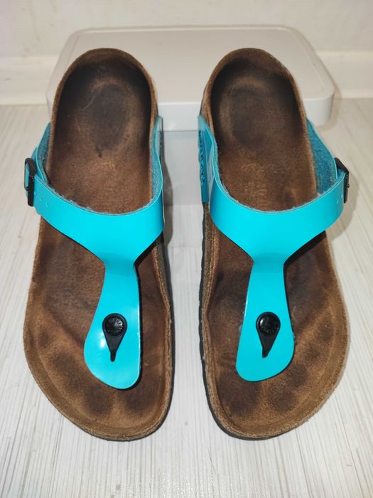 Birkenstock голубі 40р Босоніжки сандалі шльопанці в'єтнамки