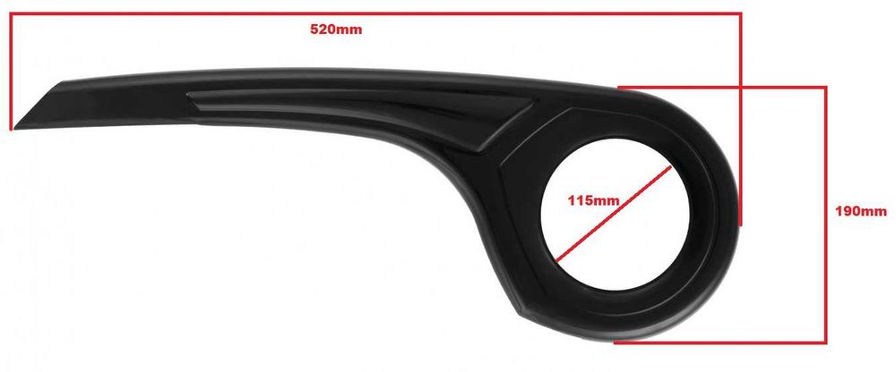 nowa CZARNA OSŁONA ŁAŃCUCHA 36/38 zębów 11,5 19 52 cm napęd nexus