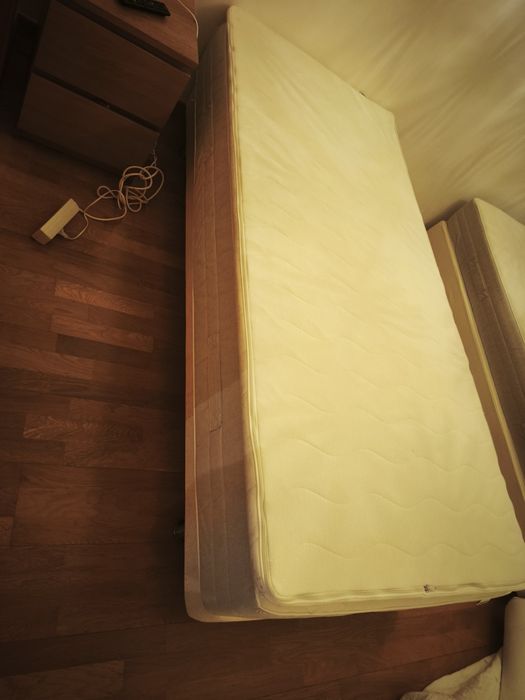Cama de solteiro sommier colchão e sobre colchão