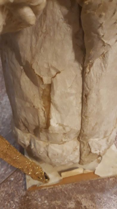 Новогодняя игрушка Дед Мороз из папье маше и ваты, СССР,