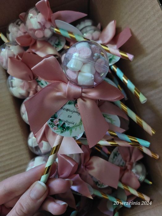 Podziękowanie dla gości grzechotka lizak