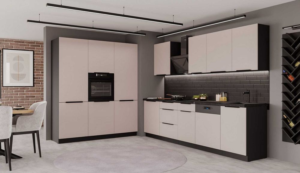 Kuchnia ARONA kaszmir – nowoczesne meble modułowe. Dowolny układ