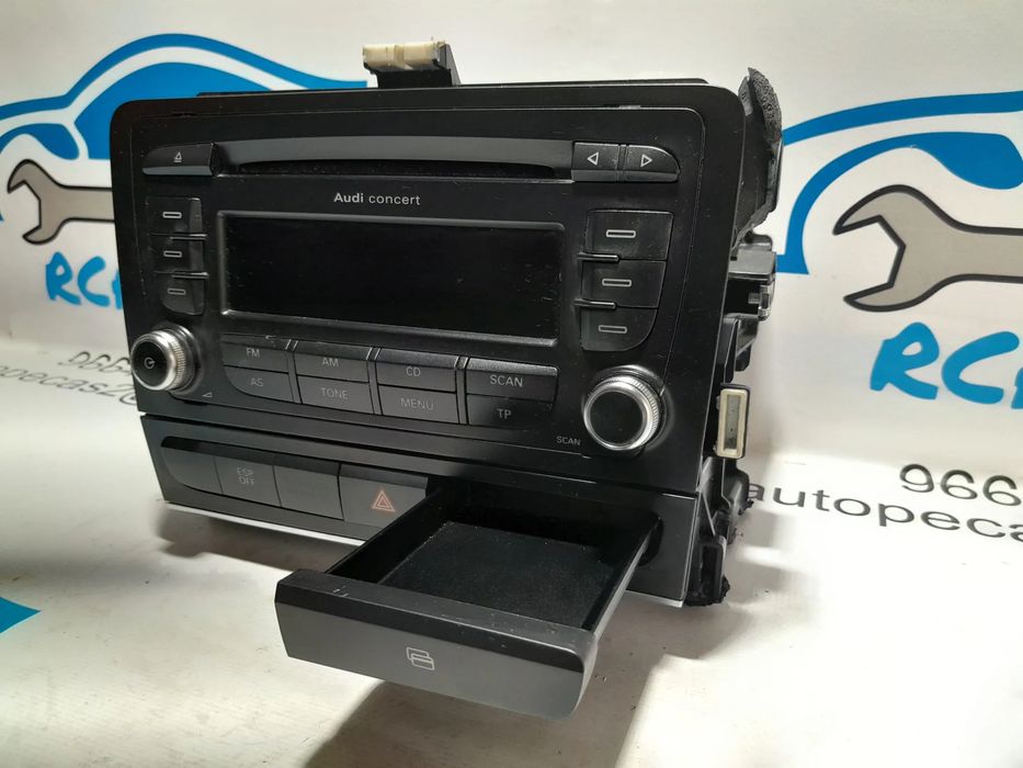 Radio Com Painel Gaveta Audi A3 8P Concert 8P0035186P
