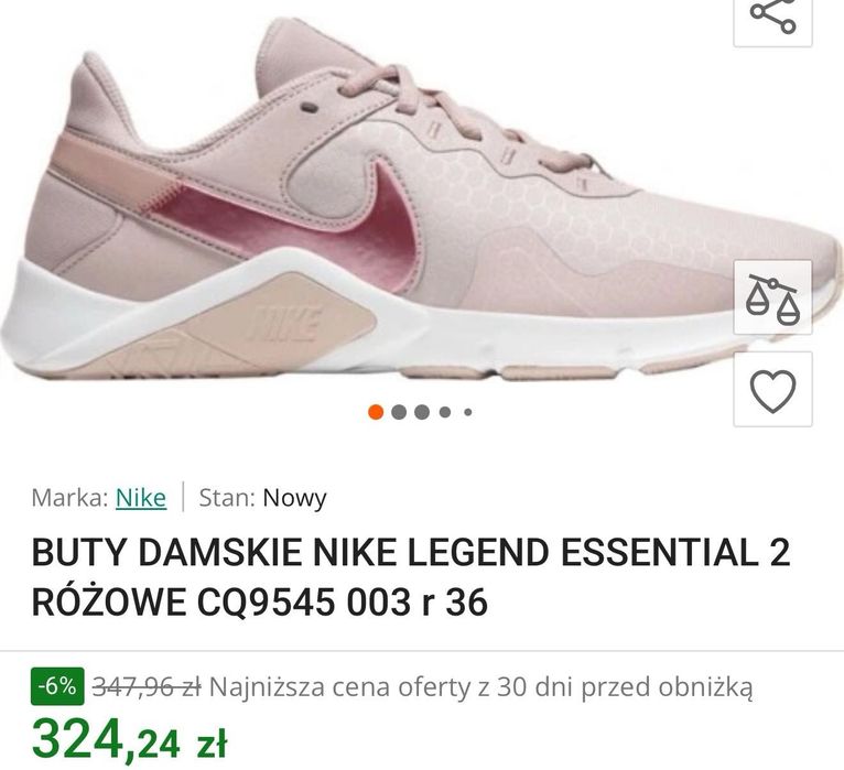 Buty damskie nike legend esential 2 różowe r39