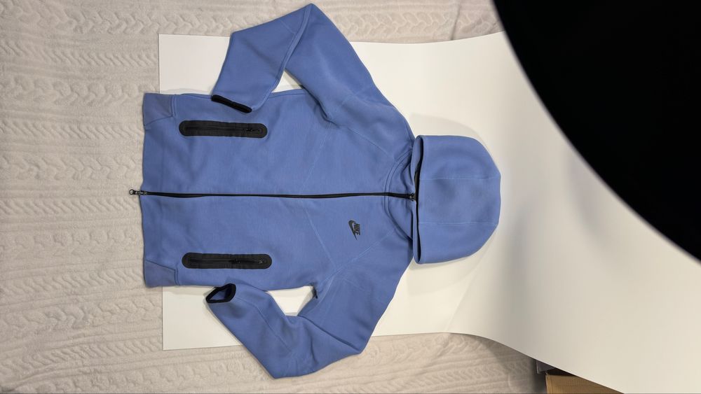 Nike tech fleece s кофта найк теч фліс синя