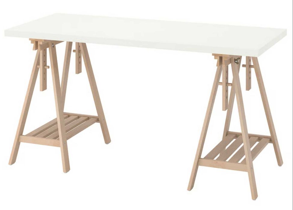 Secretária IKEA LAGKAPTEN / MITTBACK – Branco/Bétula – Bom Estado