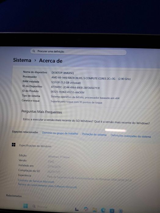 HP AMD A9 12GBRAM TelaTouch Disco SSD windows 11