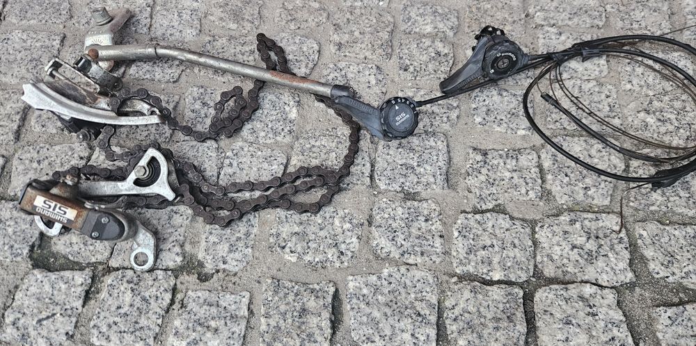 Przerzutki przód, tył shimano, linki, stopka