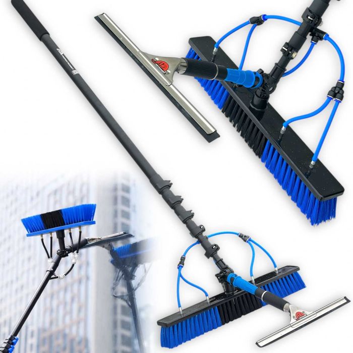 Телескопічна миюча щітка для вікон та сонячних панелей 7м (500 мм)